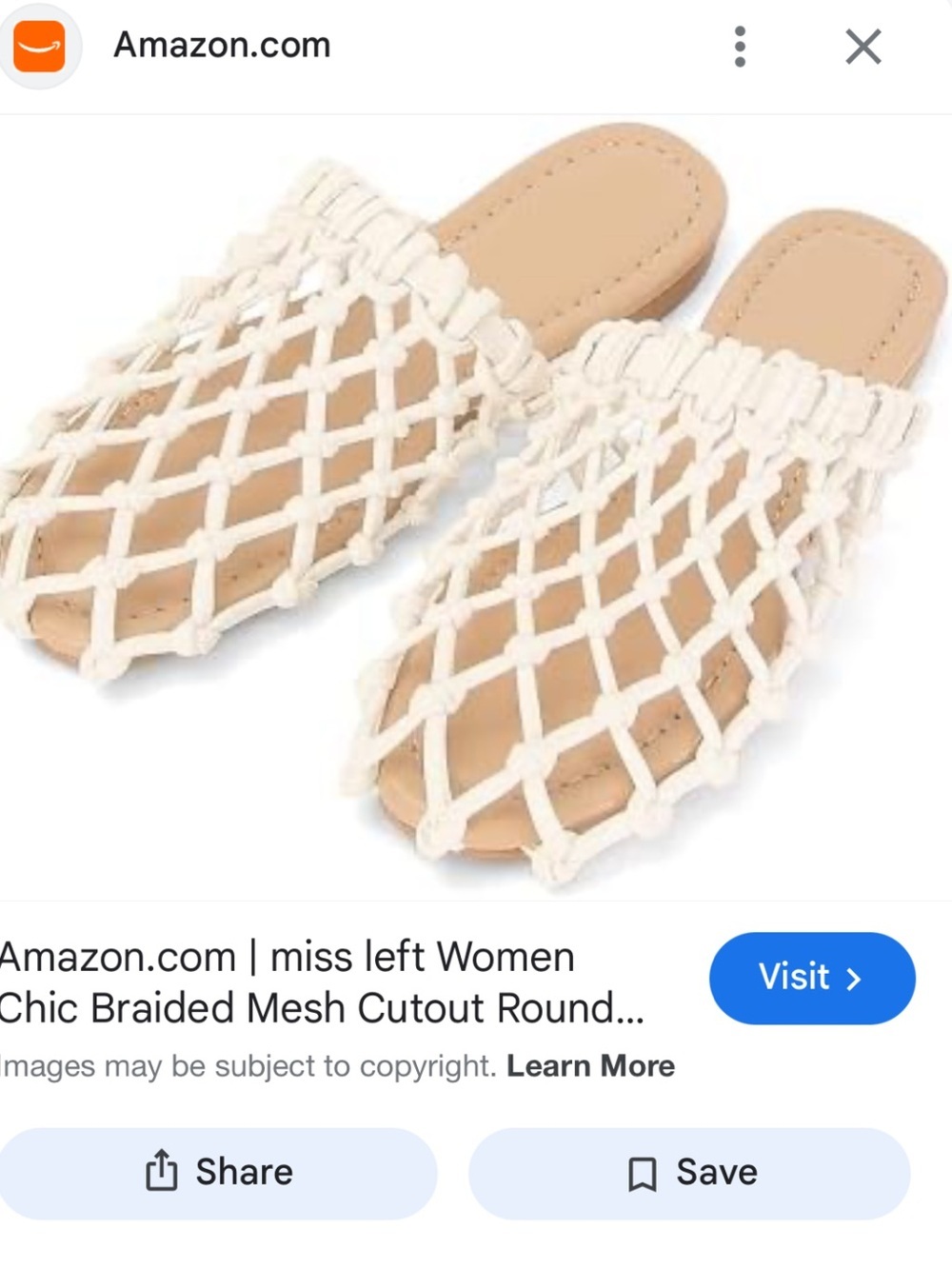 Women Chic Braided Mesh Cutout Round Toe Slide Sandals -  NWOT